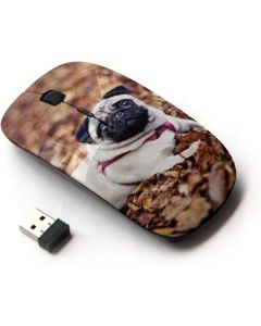 KOOLmouse [ Optical 2.4G Wireless Mouse [ Pug Autumn Pet Dog Leaves Nature ]