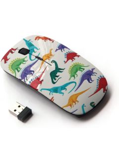 KOOLmouse [ Optical 2.4G Wireless Mouse [ Dinosaur Pattern White Saurus Kids ]