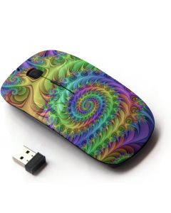 KOOLmouse [ Optical 2.4G Wireless Mouse [ Spiral Art Nature Colors Neon Snail Drawing ]