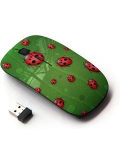 KOOLmouse [ Optical 2.4G Wireless Mouse [ Ladybug Leaf Green Red Art Nature Eco Spring Bug ]